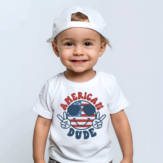 American Dude Smile Boys Graphic Tee Shirt