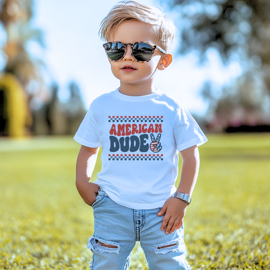 American Dude Peace Boys Graphic Tee Shirt