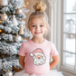 Doodle Pink Classic Santa Graphic Tee Shirt