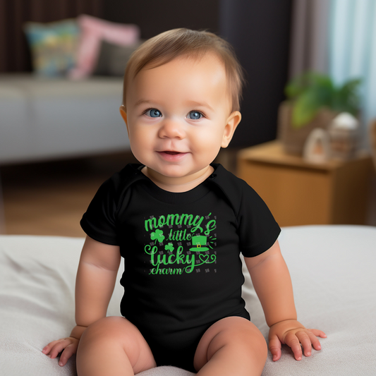 Mommy's Little Lucky Charm Graphic Baby Bodysuit