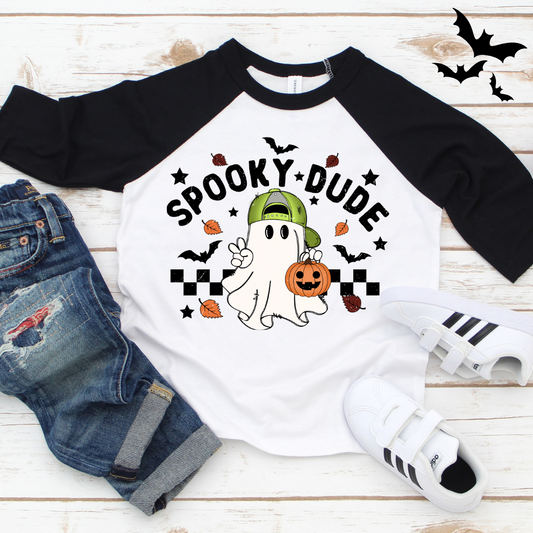 Spooky Dude Raglan Graphic Tee Shirt