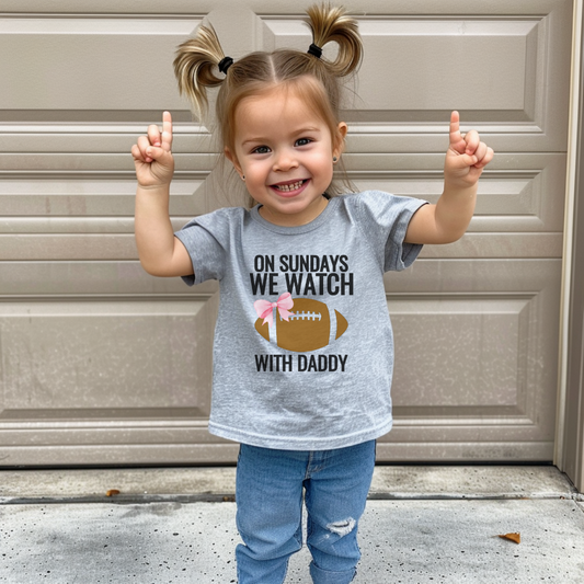 On Sundays Football Girls Graphic Tee Shirt