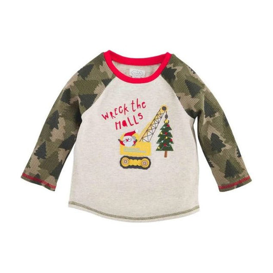 Wreck the Halls Construction Christmas Toddler Tee