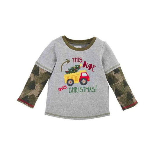 Dude Loves Christmas Construction Toddler Tee - Jayla's Bowtique