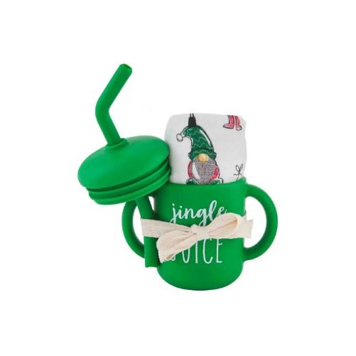 Green Christmas Bib and Cup Set - Jayla's Bowtique