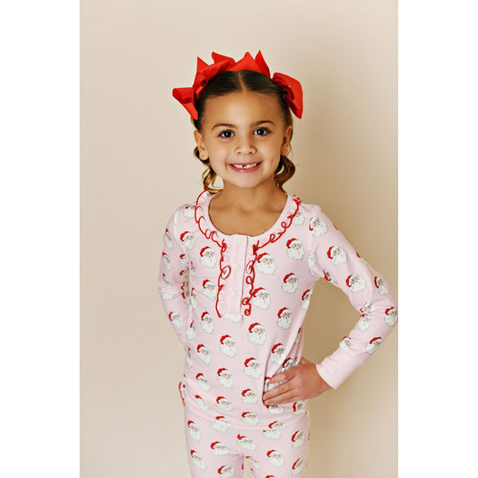 Classic Pink Santa PJ Set - Jayla's Bowtique