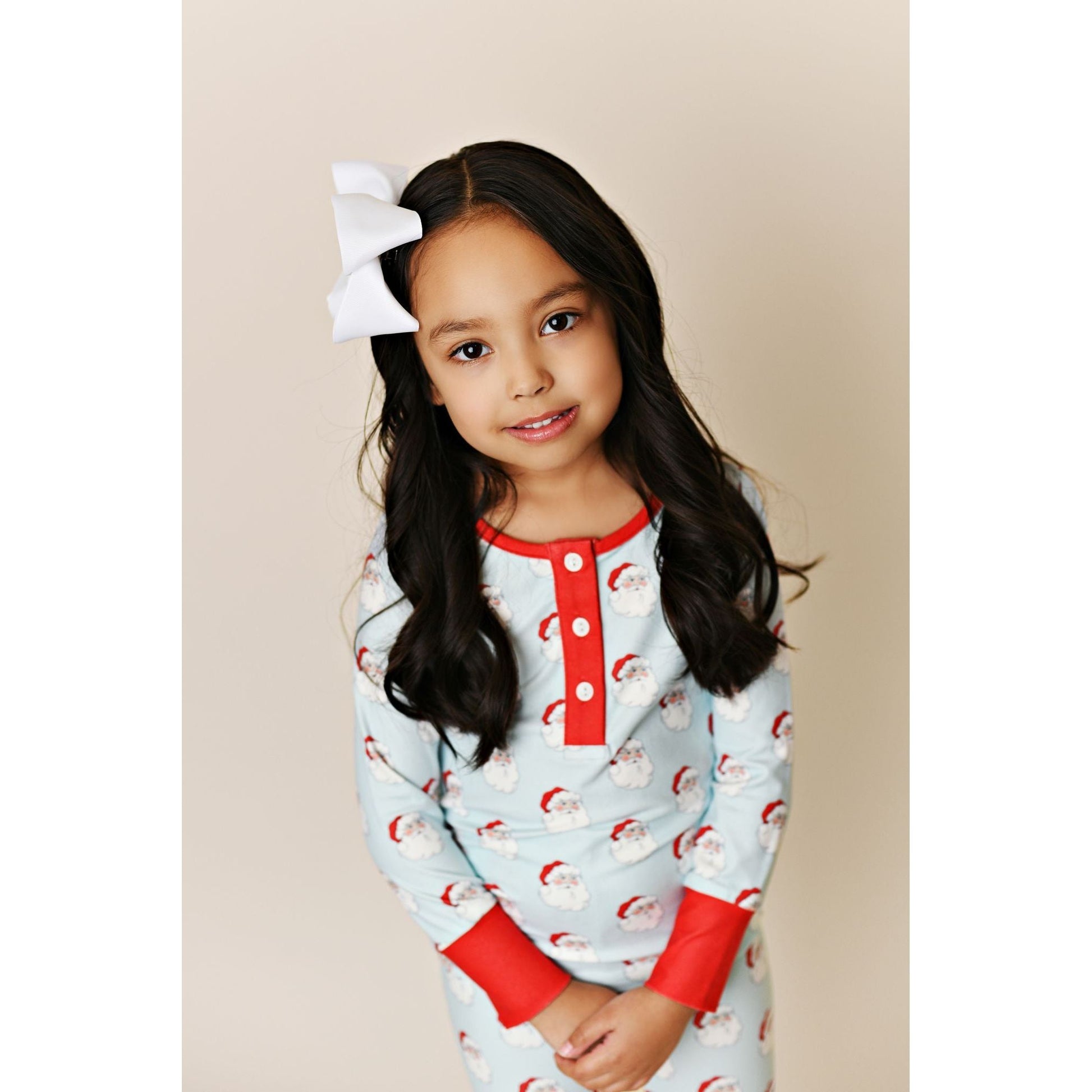 Classic Blue Santa PJ Set - Jayla's Bowtique