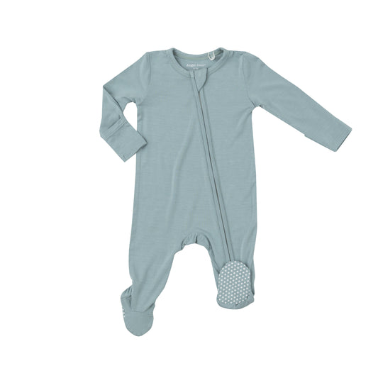 Gray Mist Solid 2 Way Zipper Footie