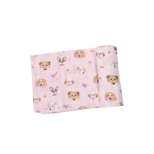 Pretty Puppy Faces Swaddle Blanket