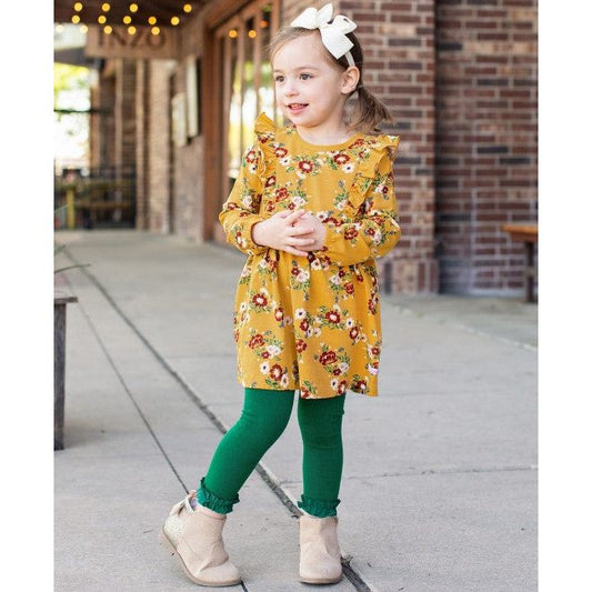 Pine Footless Ruffle Tights