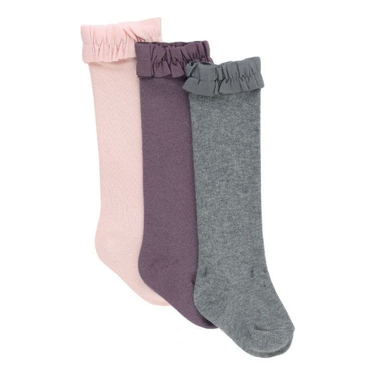 3-Pack Ballet Pink, Shadow Purple, Charcoal Knee High Socks