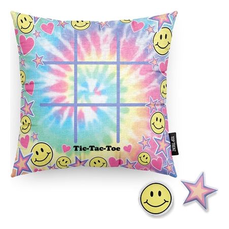 TIC TAC TOE Tie dye Plush Pillow