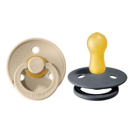 BIBS Pacifier Original COLOUR Latex 2 PK Sand / Iron