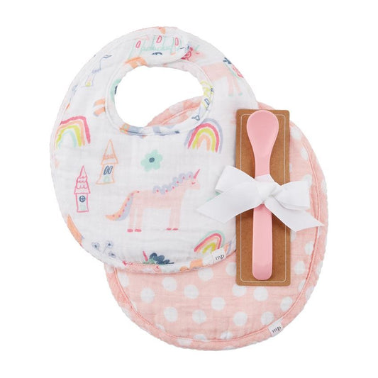 Unicorn Bib and Spoon Set