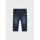 Heart Pocket Denim Jeans-Oscuro Dark Denim