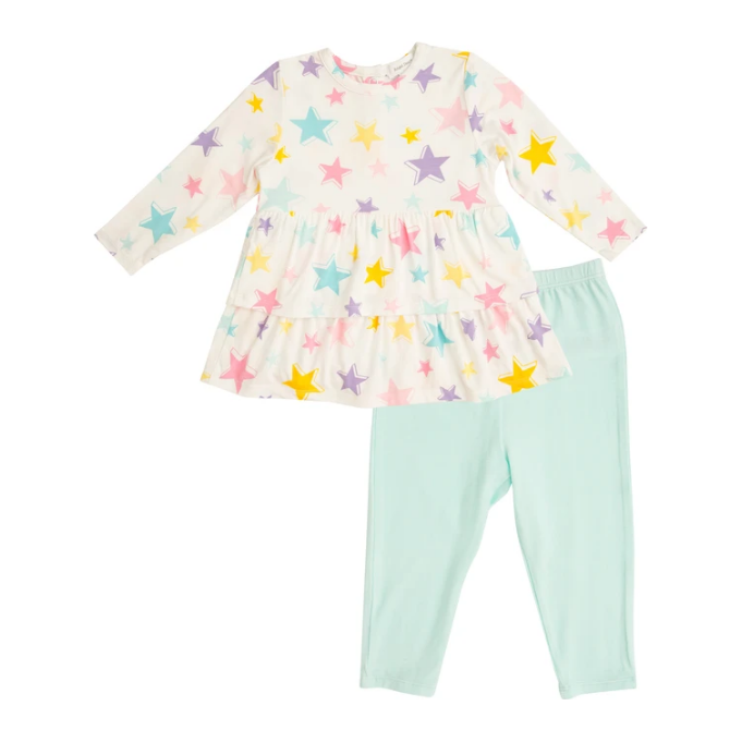 Dimensional Star Ruffle Tunic And Legging