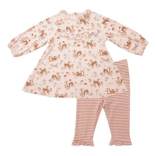 Woodland Animals Ruffle Dress w/ Legging