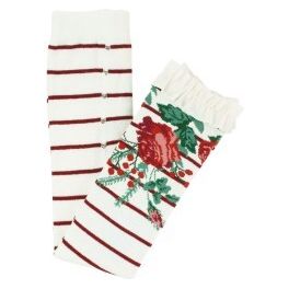 Winterberry Floral Footless Ruffle Tights
