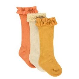 3-Pack Heather Oatmeal, Cider, & Honey Ribbed Knee High Socks