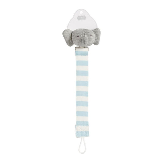 Blue Elephant Knit Pacy Clip