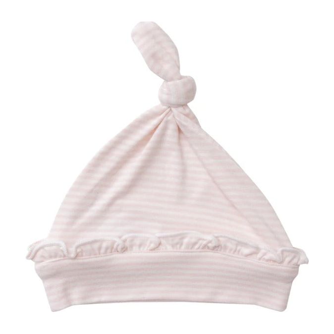Pink Bunny Stripe Knotted Hat