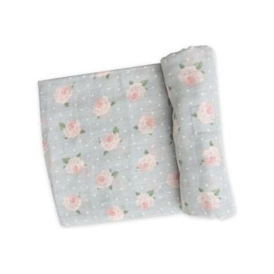 Rose Dot Grey Swaddle Blanket