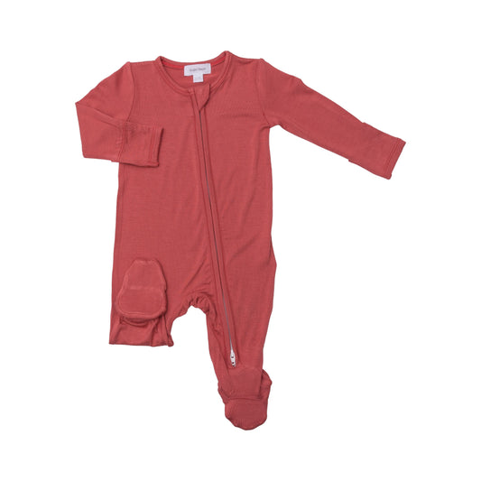 Cranberry 2 Way Zipper Footie