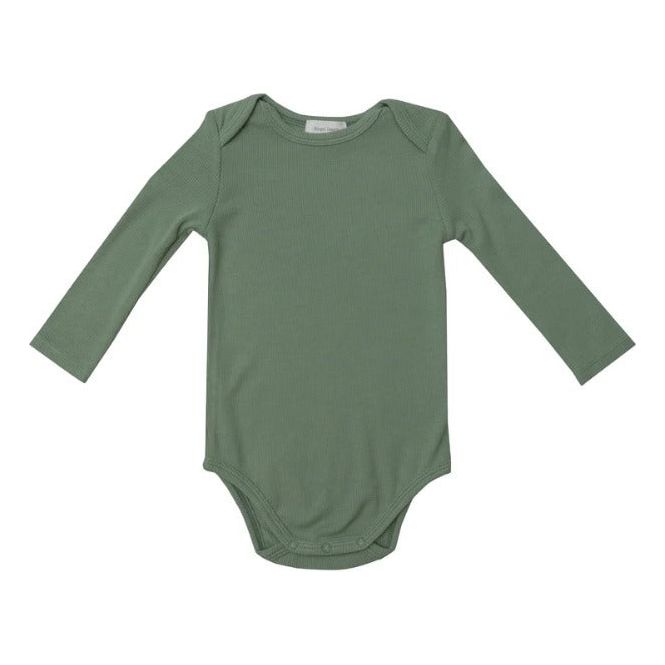 Rib Hedge Green Long Sleeve Bodysuit