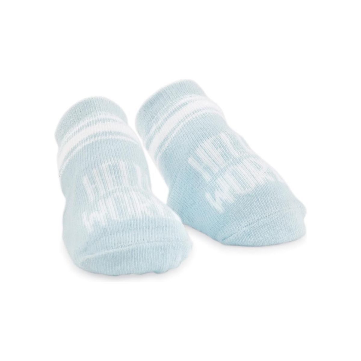 Blue Hello World Newborn Socks
