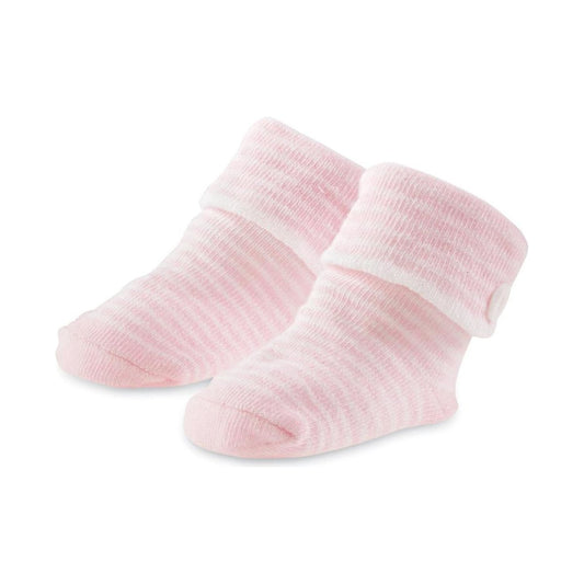 Pink Striped Button Socks