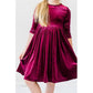 Cranberry Plum Velvet Twirl Dress