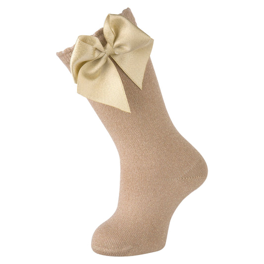 Gold Sparkle Carlomagno Knee High Socks