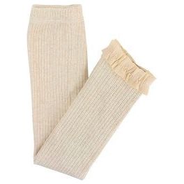Oatmeal Ribbed Footless Ruffle Tights