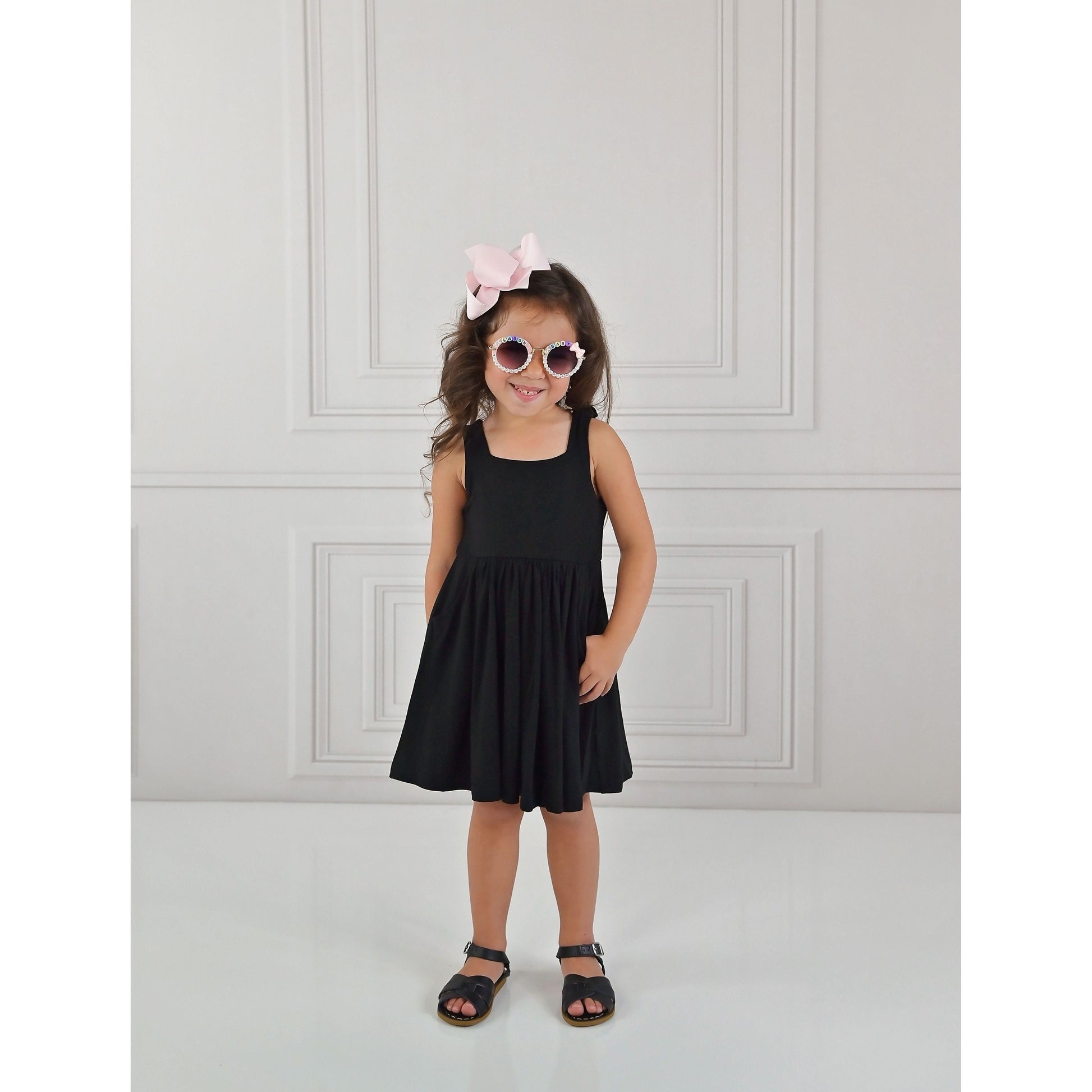 Black Bamboo Pocket Dress