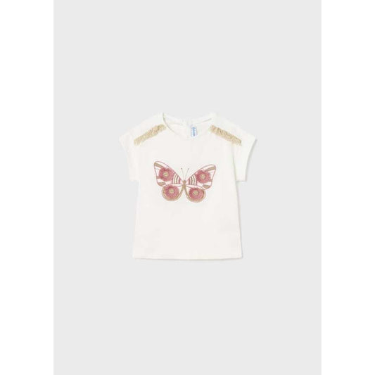 Embroidered Motif Butterfly T Shirt