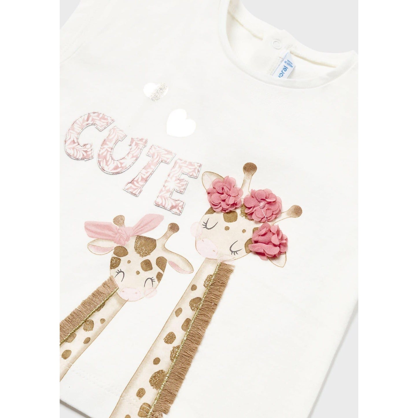 Cute Giraffe Applique T-shirt