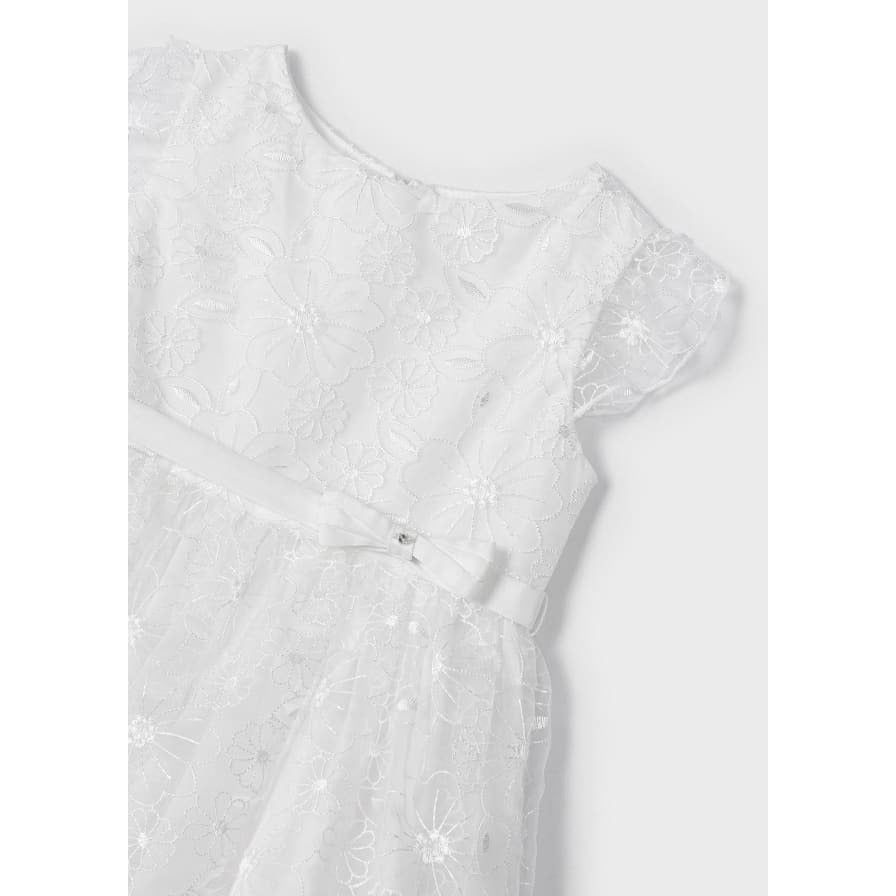 Embroidered White Lace Dress