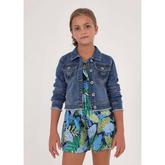 Embroidered Girls Denim Jacket