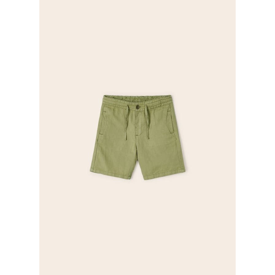 Kiwi Green Linen Shorts