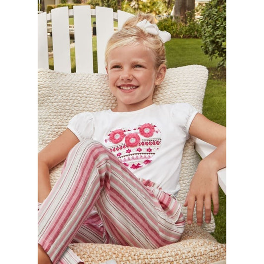 Peony Heart Embroidered T shirt