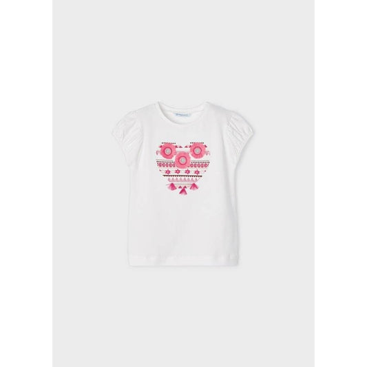 Peony Heart Embroidered T shirt