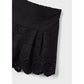 Black Eyelet Motif Cotton Shorts