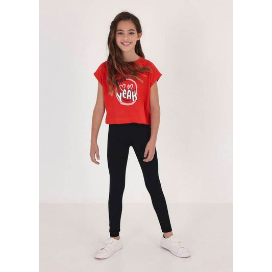 Black Basic Cotton Tween Leggings
