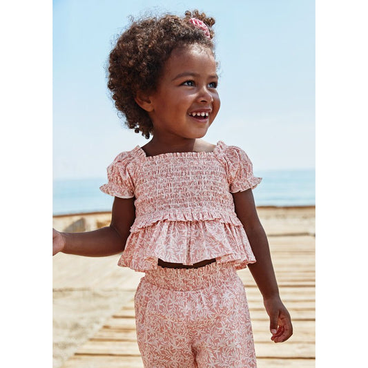 Blush Smocked Poplin Top