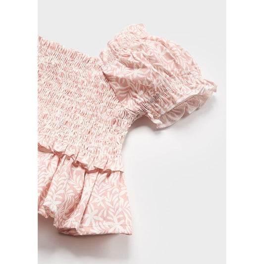 Blush Smocked Poplin Top