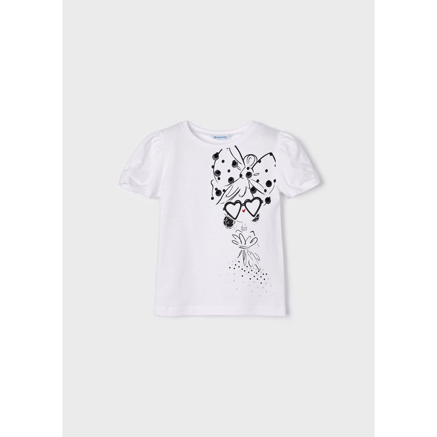 Sequins Bow Girls T Shirt