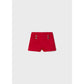 Red Cotton Satin Shorts
