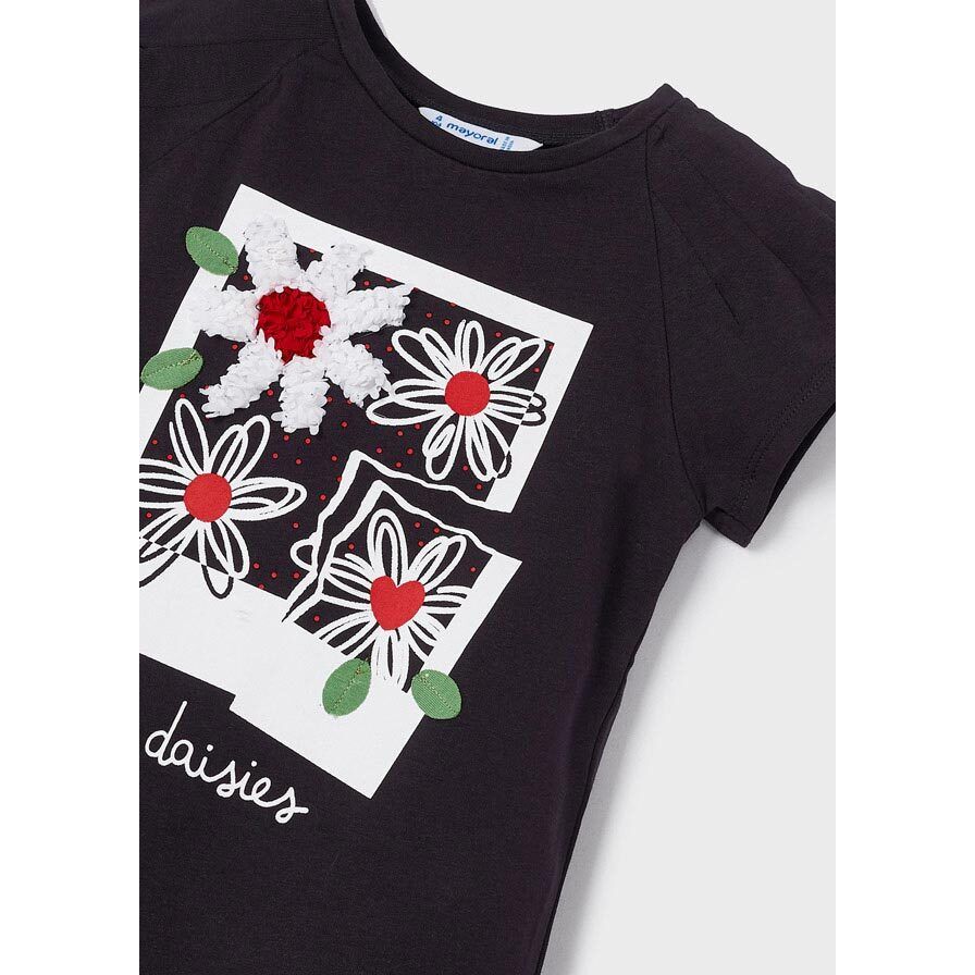 Love Daisies Black T Shirt
