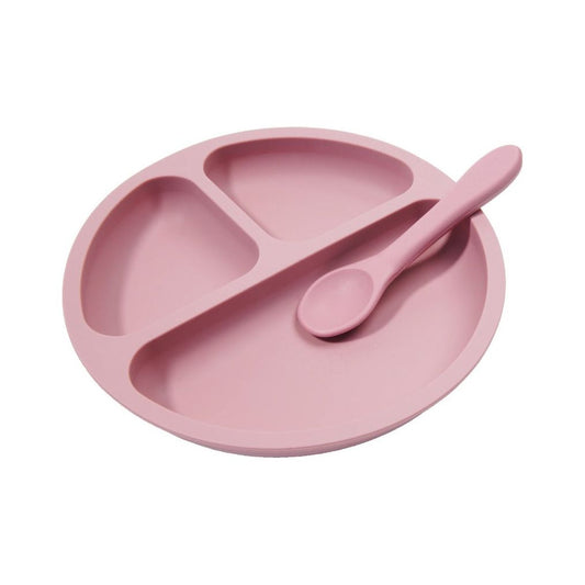 Mauve/Purple Silicone Plate & Spoon Set