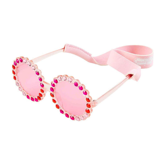 Toddler Pink & Red Round Sunglasses